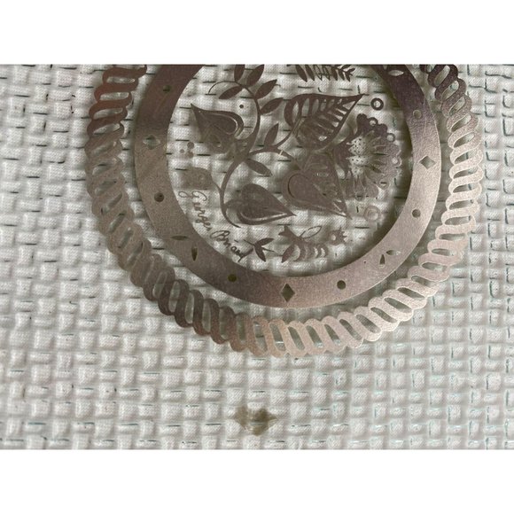 Mid century Georges Briard silver embossed tray w/teak handles - Picture 2 of 5